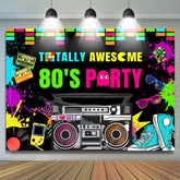 Lofaris 80s Party Graffiti Colorful Hip Hop Game Radio Backdrop